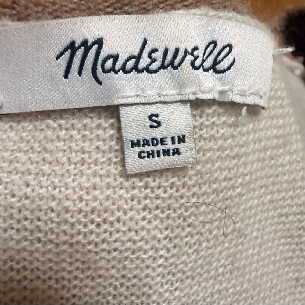 Madewell | Kimbrall Crewneck Colorblock Wool Blend Knit Sweater | Sz S - Picture 7 of 10